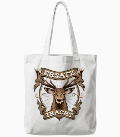 Trachten T-Shirt Herren Trachtenshirt Männer Lederhose Tote Bags - White