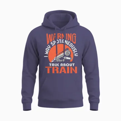 Train Railway Railroad Trains Puns Saying Unisex Hoodie - Heather Sport Dark Navy