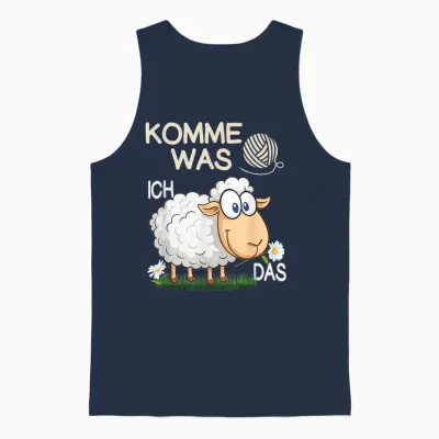 Komme Was Wolle Ich Schaf Das Lustiges Schaf Unisex Tank Top - Navy