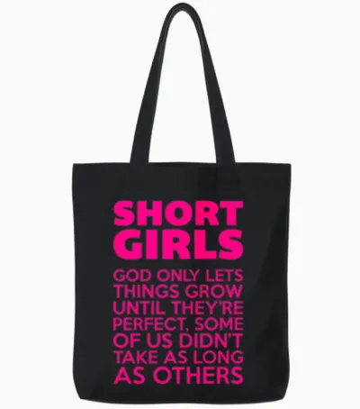 Short Girls Tote Bags - Black