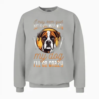 Boxer-Dog-Breeds Funny Sayings Dog Accessories Unisex Sweatshirt - Ash