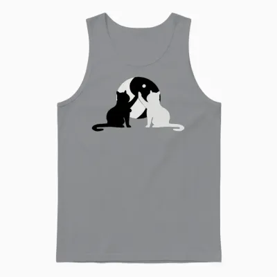 Yin Yang Cat Funny Cat Lover Unisex Tank Top - Sport Grey