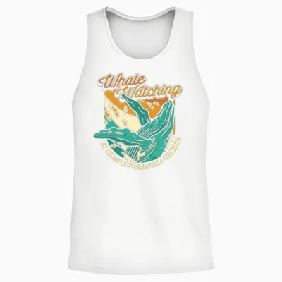 Whale Watching Is Always Breach-Taking Whale Unisex Tank Top - White