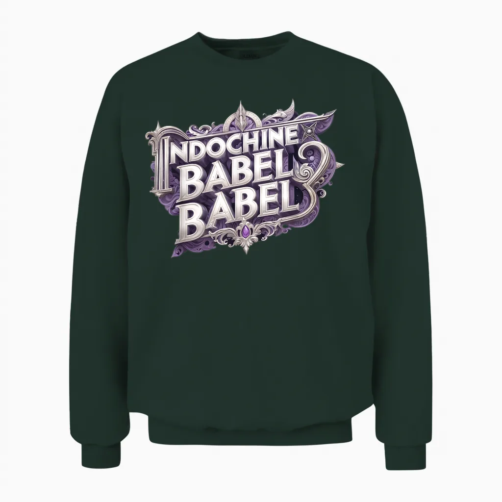 Babel Indochine Man Woman Child Boy or Girl T-Shirt, Black, S Unisex Sweatshirt in Forest