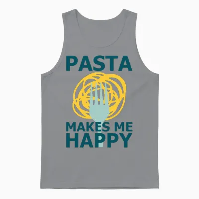 Funny Pasta Slogan Unisex Tank Top - Sport Grey