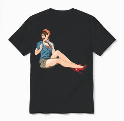 Pinup Wink Unisex T-Shirt - Black