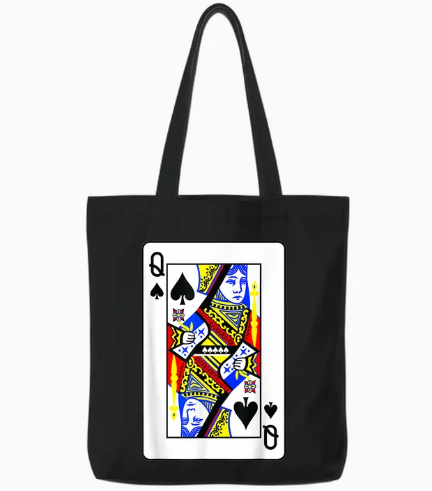 Pik-Women's Poker Card Games Playing Cards Black Jack T-Shirt, Black Tote Bags in Black
