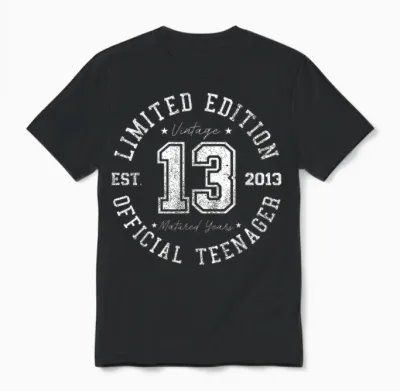 Official Teenager 13th Birthday 13 Years Old 2013 Unisex T-Shirt - Black
