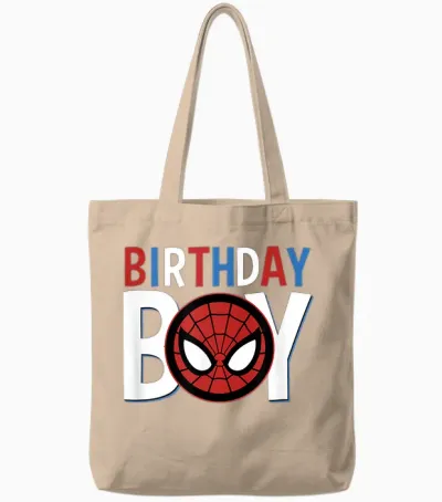 Marvel Avengers Classic Spider-Man Birthday Boy Tote Bags - Natural