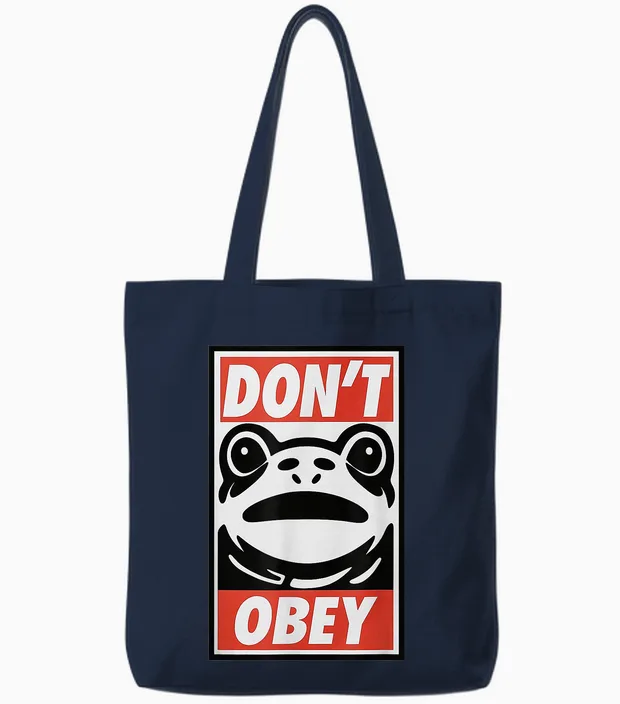 Portland Frog Don't Obey Reptiles & Exotics Tote Bags in Navy