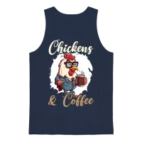 Chicken Farmer Chicken Whisperer Coffee Drinker Unisex Tank Top - Navy – 1