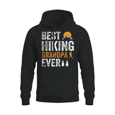 Best Hiking Grandpa Ever - Outdoor Hiking Grandpa Unisex Hoodie - Black