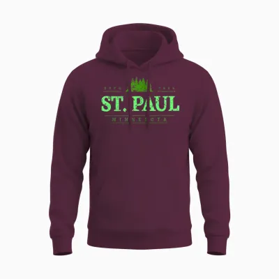 Saint Paul Minnesota | Rétro Saint Paul Mn Treeline Unisex Hoodie - Maroon