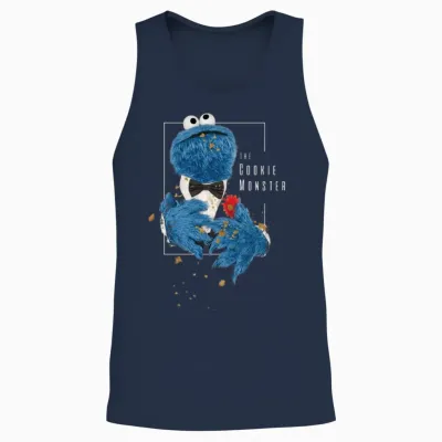 Sesame Street the Cookie Monster Unisex Tank Top - Navy