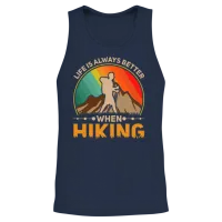 Life Is Always Better When Hiking Unisex Tank Top - Navy – 2
