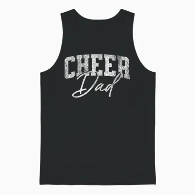 Cheer Dad Black Cheerleading T-Shirt, Black Unisex Tank Top - Black