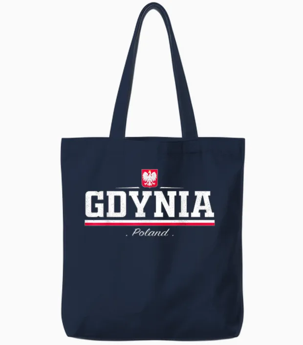 Gdynia Poland/polska Tote Bags in Navy