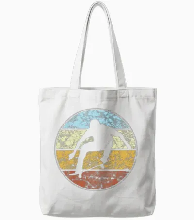 Skating Retro Tote Bags - White