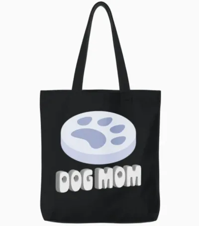 Dog Mom Tote Bags - Black