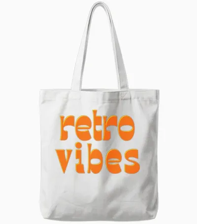Retro Vibes Tote Bags - White