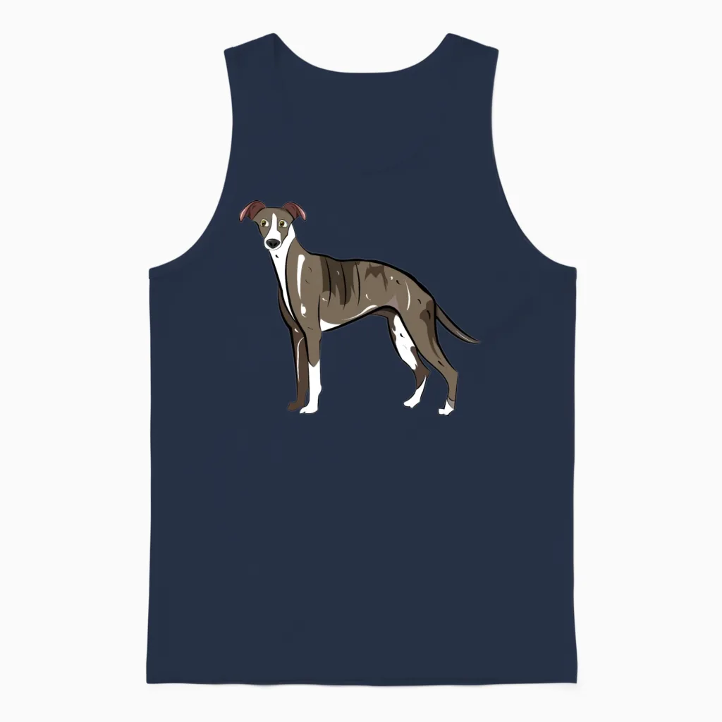 Whippet Dog Lovers Gift Unisex Tank Top in Navy