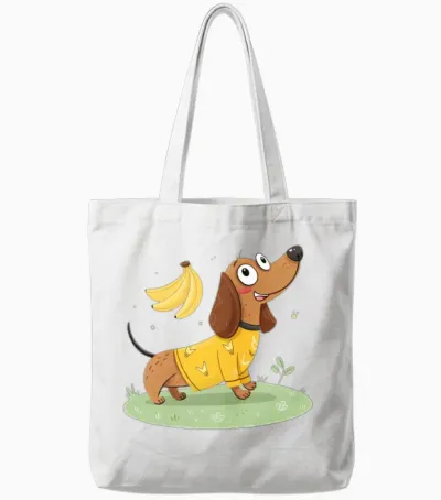 Cute Dog Tote Bags - White