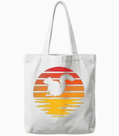 Squirrel Retro Tote Bags - White