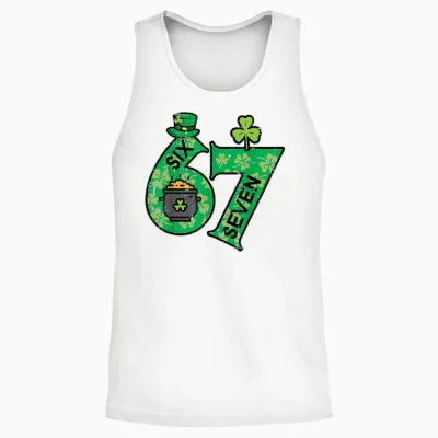 Six Seven 6 7 St Patricks Day 67 Paddys Meme Boys Unisex Tank Top - White