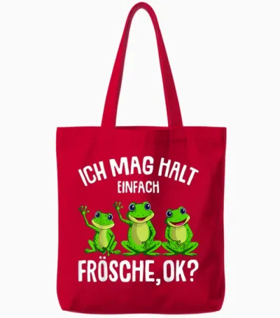 Frosch Ich Mag Halt Frösche Damen Mädchen Kinder Tote Bags - Red