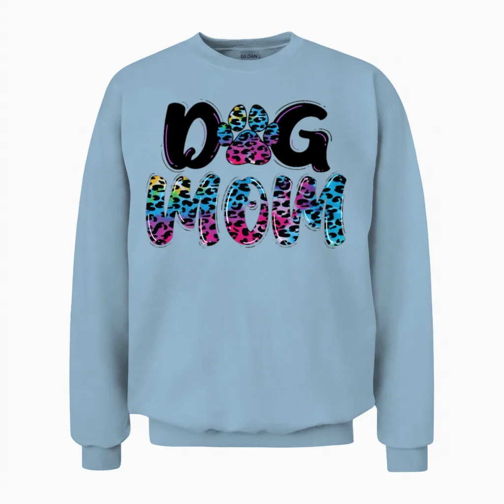 Dog Mom Unisex Sweatshirt in Light Blue