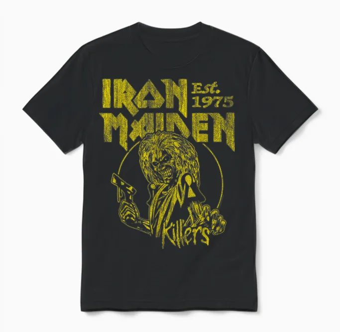 Iron Maiden - Killers Yellow Circle Unisex T-Shirt in Black