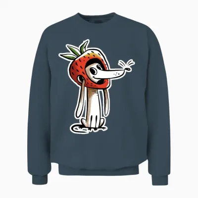 Strawberry Dog Unisex Sweatshirt - Dark Heather