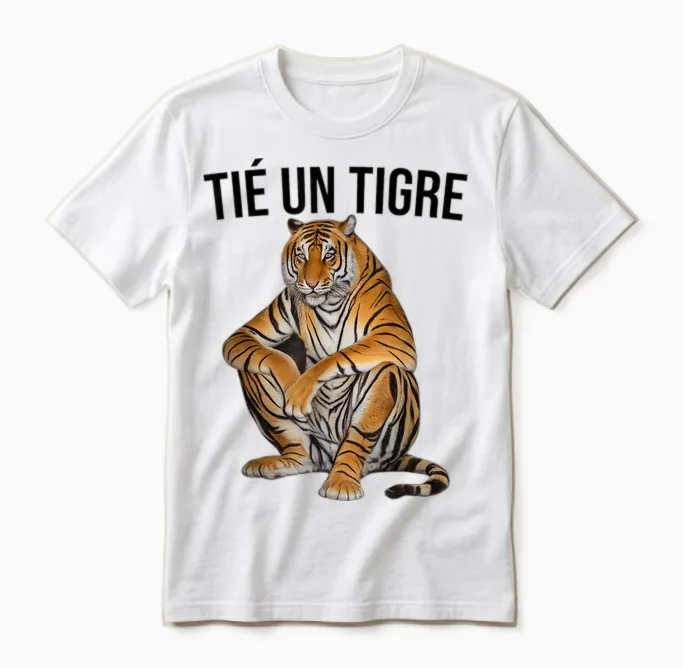 T Shirt Tié Un Tigre Unisex T-Shirt in White