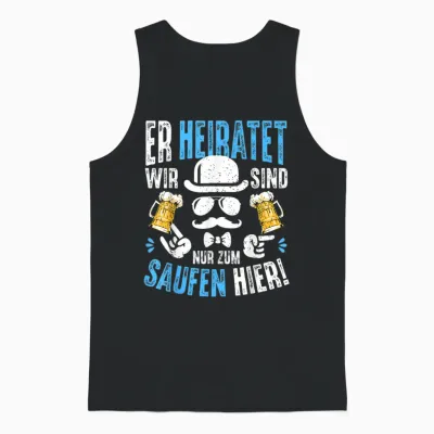 Hen Party T-Shirt Men's Bachelor Party T-Shirt, Black, S Unisex Tank Top - Black
