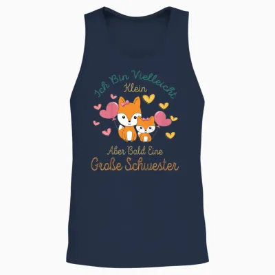 Children's T-Shirt with German Text "ich Bin Bald Eine Große Schwester 2025" [german Language] Unisex Tank Top - Navy