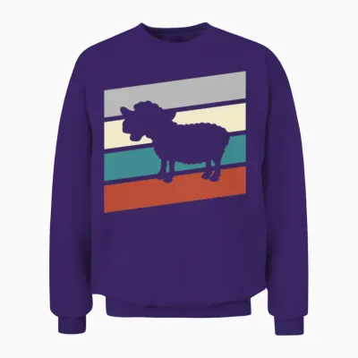 Sheep Retro Unisex Sweatshirt - Purple