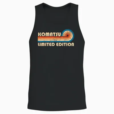 Komatsu Retro 70s 80s Sunset Stripe Unisex Tank Top - Black