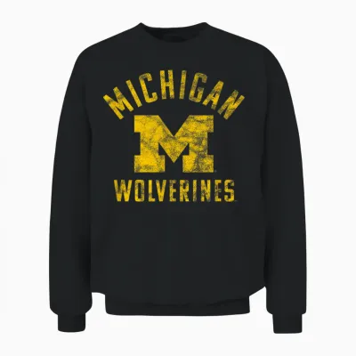 University of Michigan Wolverines U of M Large Unisex Sweatshirt - Black