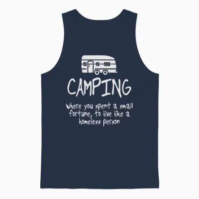 Camping - Live Like a Homeless - Funny Camping Unisex Tank Top - Navy