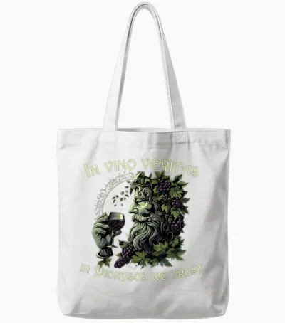 In Vino Veritas Dionysus God Lustiger Weinliebhaber Tote Bags - White