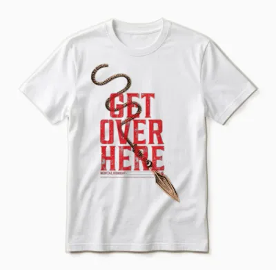 Get Over Here Mortal Combat Merch Unisex T-Shirt - White
