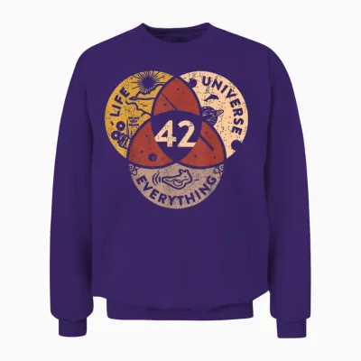 Life Universe Everything 42 Antwort Auf Das Leben Unisex Sweatshirt - Purple