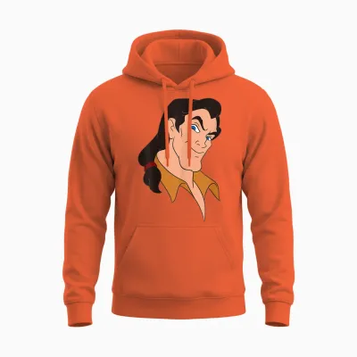 Disney Villains Gaston Beauty and the Beast Big Face Costume Unisex Hoodie - Orange