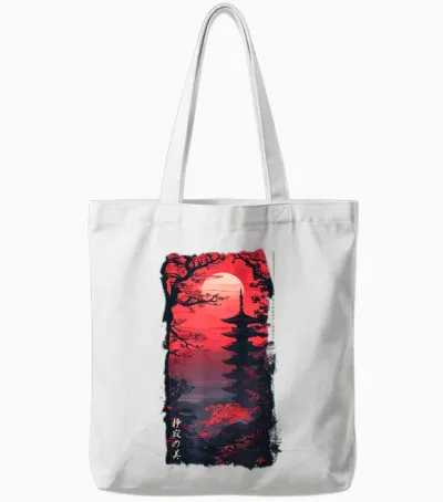 Japan Retro 80er 90er in Grunge Cherry Blossom Vaporwave Tote Bags - White