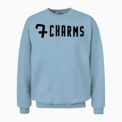 7charms Logo Mono Black Unisex Sweatshirt - Light Blue