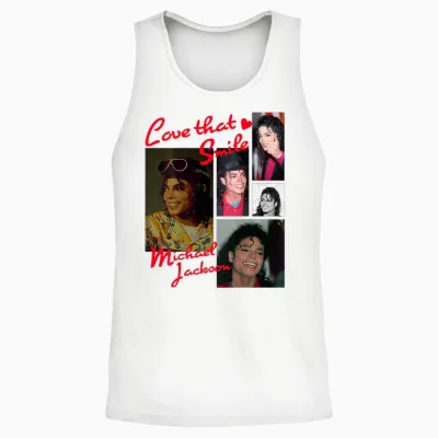Michael Jackson 014 Back Print Unisex Tank Top - White
