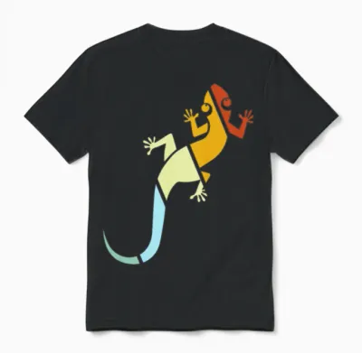 Lizard Retro Unisex T-Shirt - Black