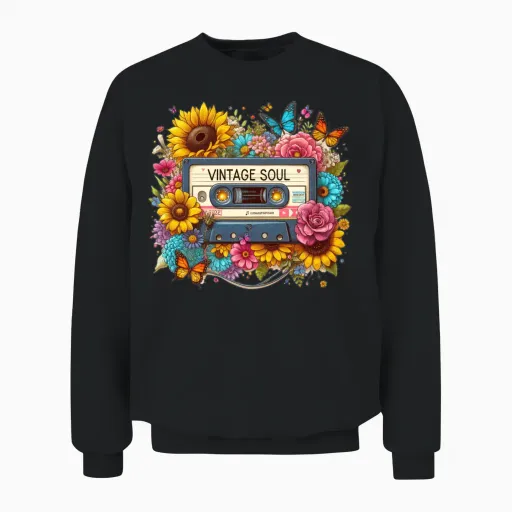 Retro Unisex Sweatshirt in Black