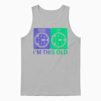 I Am This Old Shirt I Keyboard Mouse Nostalgia Unisex Tank Top - Ash