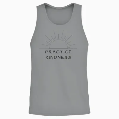 Practice Kindness | Line Art with Sunrise Unisex Tank Top - Sport Grey